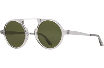 Image of AO Oxford Sunglasses, Gray Crystal Silver Frame, Calobar Green AOLite Nylon Lenses, Polarized, 44-24-145 B45, OXF144ST--GNN-P
