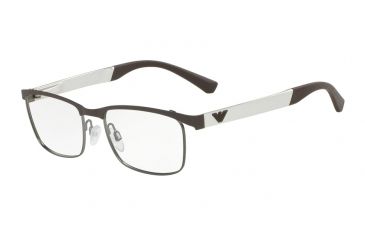 Image of Armani EA1057 Eyeglass Frames 3161-52 - Mt Brown/mt Gunmetal Frame