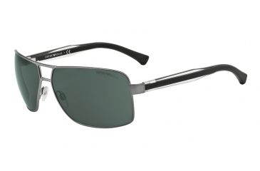 Image of Armani EA2001 EA2001 Sunglasses 300371-64 - Matte Gunmetal Frame, Green Lenses