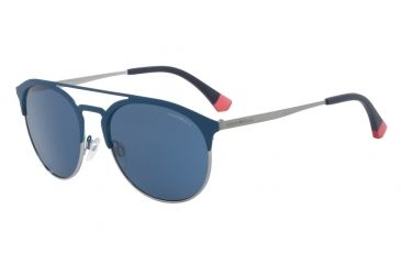 Image of Armani EA2052 Sunglasses 318180-56 - Matte Blue/Gunmetal Frame, Blue Lenses