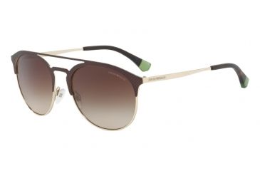 Image of Armani EA2052 Sunglasses 318213-56 - Mt Dark Brown/pale Gold Frame, Brown Gradient Lenses
