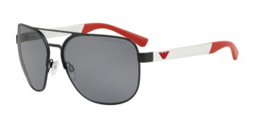 Image of Armani EA2064 Sunglasses 322381-62 - Matte Black Frame, Polar Grey Lenses