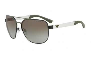 Image of Armani EA2064 Sunglasses 32258E-62 - Matte Black/matte Olive Frame, Green Gradient Lenses