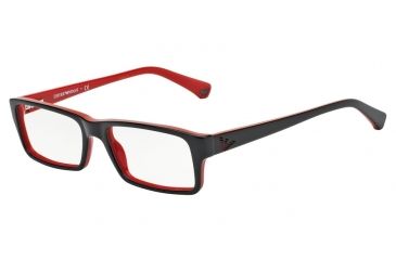 Image of Armani EA3003F Eyeglass Frames 5061-54 - Top Black On Red Frame