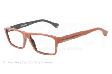 Image of Armani EA3013 Eyeglass Frames 5106-52 - Top Brick Red On Dark Gray Frame