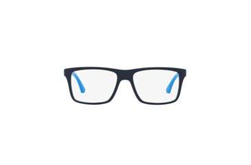 Image of Armani EA3034 Single Vision Prescription Eyeglasses 5650-53 - Blue Rubber Frame