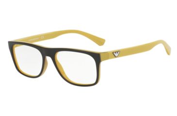 Image of Armani EA3097F Eyeglass Frames 5555-56 - Top Brown On Yellow Frame