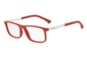 Image of Armani EA3125 Eyeglass Frames 5645-53 - Red Rubber Frame