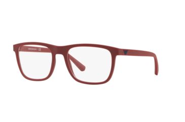 Image of Armani EA3140 Progressive Prescription Eyeglasses 5720-53 - Matte Red Frame