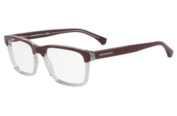 Image of Armani EA3148 Eyeglass Frames 5750-53 - Top Opal Bordeaux On Tr Grey