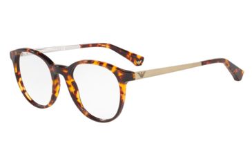 Image of Armani EA3154 Eyeglass Frames 5765-49 - Havana Brown/Orange