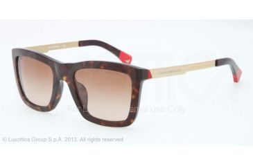 Image of Armani EA4017F Sunglasses 502613-53 - Havana/Red Frame, Brown Gradient Lenses