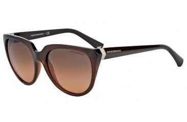 Image of Armani EA4027 Sunglasses 519818-57 - Transparent Brown Frame, Orange Gradient Lenses