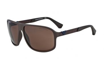 Image of Armani EA4029 Sunglasses 521073-64 - Brown Rubber Frame, Brown Lenses