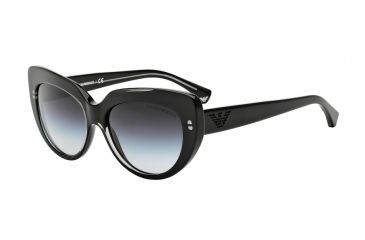 Image of Armani EA4032 Sunglasses 52208G-55 - Transp Grey On Black Frame, Grey Gradient Lenses