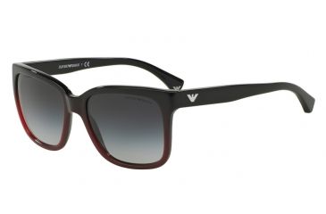 Image of Armani EA4042 Sunglasses 53488G-55 - Black Gradient Coral On Black Frame, Grey Gradient Lenses