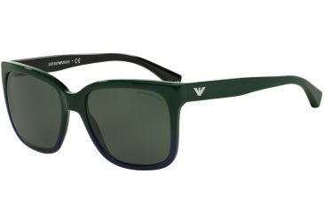 Image of Armani EA4042 Sunglasses 534971-55 - Green Gradient Blue On Black Frame, Grey Green Lenses