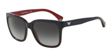Image of Armani EA4042F Progressive Prescription Sunglasses EA4042F-53478G-55 - Lens Diameter 55 mm, Frame Color Blue Gradient Red On Red