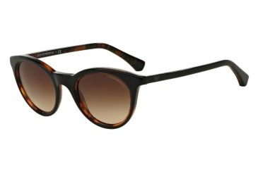 Image of Armani EA4061 Sunglasses 504913-49 - Black On Havana Frame, Brown Gradient Lenses