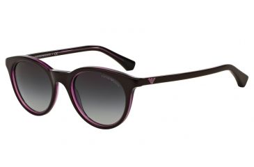 Image of Armani EA4061 Sunglasses 54818G-49 - Top Violet/violet Transp Frame, Grey Gradient Lenses