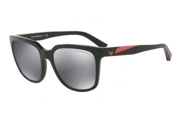 Image of Armani EA4070F Sunglasses 50176G-55 - Black Frame, Grey Mirror Black Lenses