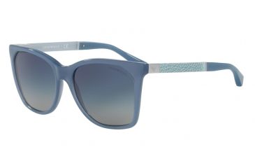 Image of Armani EA4075 Sunglasses 55054L-57 - Opal Azure Blue Frame, Light Grey Grad Dark Blue Lenses