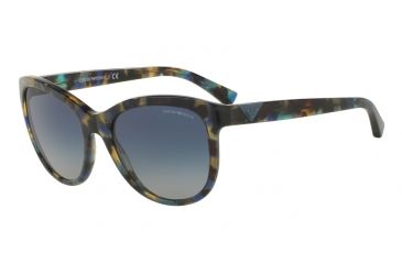 Image of Armani EA4076F Progressive Prescription Sunglasses EA4076F-55424L-56 - Lens Diameter 56 mm, Frame Color Havana Spot Blue