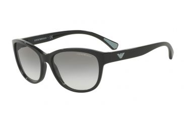 Image of Armani EA4080 Sunglasses 50178E-57 - Black Frame, Green Gradient Lenses