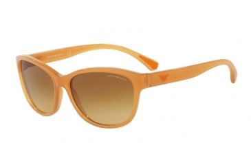 Image of Armani EA4080 Sunglasses 55372L-57 - Opal Biscuit Frame, Light Yellow Grad Light Brown Lenses