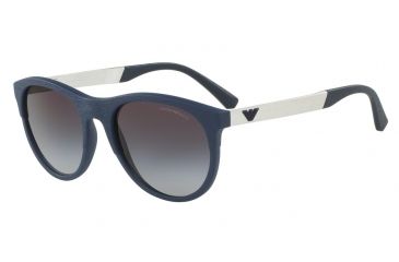 Image of Armani EA4084 Sunglasses 50598G-56 - Matte Blue Frame, Grey Gradient Lenses