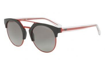 Image of Armani EA4092F Sunglasses 501711-53 - Black / Red Frame, Grey Gradient Lenses