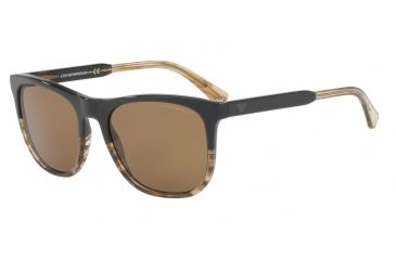 Image of Armani EA4099 Sunglasses 556783-56 - Brown/tr Striped Brown Frame, Polar Brown Lenses