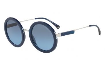 Image of Armani EA4106 Sunglasses 56128F-51 - Opal Blue Frame, Blue Gradient Lenses