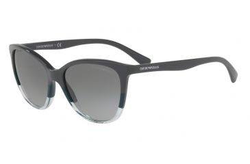 Image of Armani EA4110 Sunglasses 563111-55 - Grey/green/trasp Aqua Frame, Grey Gradient Lenses