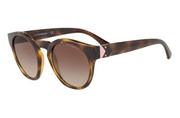 Image of Armani EA4113F Sunglasses 502613-51 - Dark Havana Frame, Brown Gradient Lenses