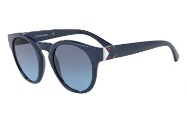 Image of Armani EA4113F Sunglasses 56618F-51 - Blue Frame, Blue Gradient Lenses