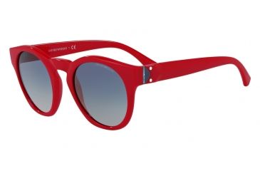 Image of Armani EA4113F Sunglasses 56624L-51 - Red Frame, Grey Gradient Blue Lenses