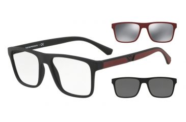 Image of Armani EA4115 Sunglasses 50421W-54 - Matte Black Frame, Clear Lenses
