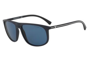 Image of Armani EA4118 Sunglasses 569280-59 - Blue Rubber Frame, Blue Lenses