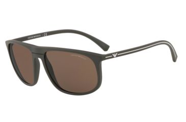 Image of Armani EA4118 Sunglasses 569373-59 - Mud Rubber Frame, Brown Lenses