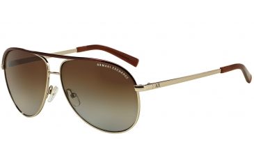 Image of Armani Exchange AX2002 Single Vision Prescription Sunglasses AX2002-6010T5-61 - Lens Diameter 61 mm, Frame Color Light Gold/dark Brown