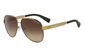 Image of Armani Exchange AX2018S Single Vision Prescription Sunglasses AX2018S-607513-59 - Lens Diameter 59 mm, Frame Color Matte Pale Gold/brown