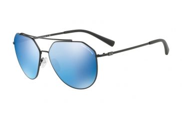 Image of Armani Exchange AX2023S Sunglasses 606355-59 - Matte Black Frame, Blue Mirror Blue Lenses