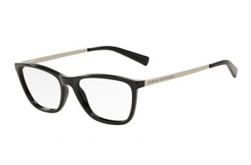 Image of Armani Exchange AX3028F Single Vision Prescription Eyeglasses 8158-53 - Black Frame