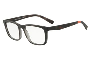 Image of Armani Exchange AX3052 Prescription Eyeglasses, 54mm, Matte Grey Havana, AX3052-8252-54-SV