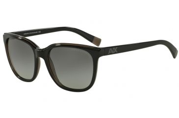 Image of Armani Exchange AX4031F Sunglasses 184011-55 - Black/dk Grey Transparent Frame, Grey Gradient Lenses