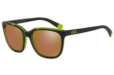 Image of Armani Exchange AX4031F Sunglasses 815473-55 - Dk Purple/green Transparent Frame, Gold Mirror Lenses