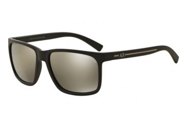Image of Armani Exchange AX4041S Sunglasses 80625A-58 - Matte Brown Frame, Light Brown Mirror Dark Gold Lenses