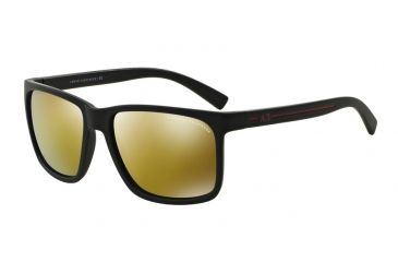 Image of Armani Exchange AX4041S Sunglasses 807897-58 - Matte Black Frame, Mirror Gold Lenses