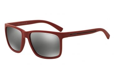 Image of Armani Exchange AX4041S Sunglasses 81556G-58 - Matte Red Frame, Mirror Silver Lenses